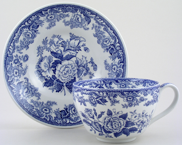 Jumbo Cup and Saucer British Flowers c1995